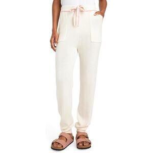 Splendid Women Ivory Knit Contrast Trim Elizabeth Lounge Jogger Pants Size M